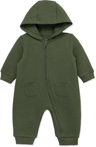 Little Me Simply Essential Solids Gender Neutral Organic Cotton Blend Hooded Coverall, 3 Months - 12 Months in Saudi Arabia