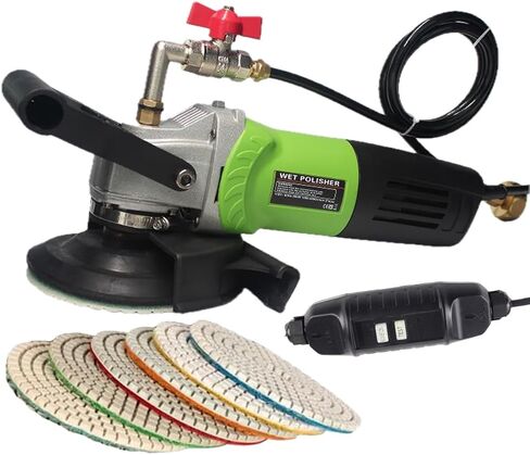 800 واط رطبة التلميع ، مطحنة متغيرة السرعة الرطبة ، مجموعة تلميع الجرانيت مع مقبض مساعد و 7 × 4 بوصات من الصنفرة الماس لالتصاق بتلميع الحجر البولندية الخرسانية الخرسانية العازلة in Kuwait