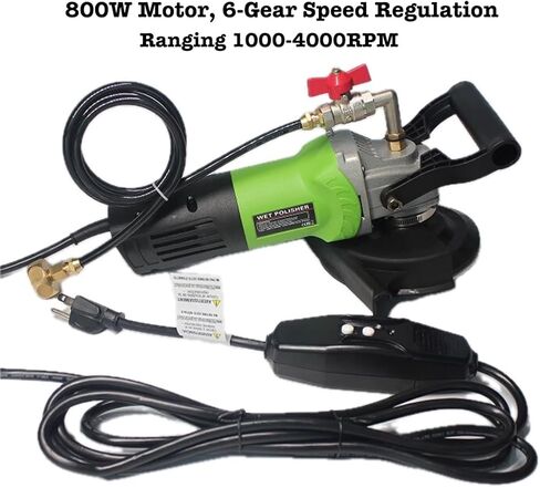 800 واط رطبة التلميع ، مطحنة متغيرة السرعة الرطبة ، مجموعة تلميع الجرانيت مع مقبض مساعد و 7 × 4 بوصات من الصنفرة الماس لالتصاق بتلميع الحجر البولندية الخرسانية الخرسانية العازلة in Kuwait