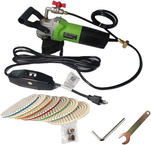 800 واط رطبة التلميع ، مطحنة متغيرة السرعة الرطبة ، مجموعة تلميع الجرانيت مع مقبض مساعد و 7 × 4 بوصات من الصنفرة الماس لالتصاق بتلميع الحجر البولندية الخرسانية الخرسانية العازلة in Kuwait