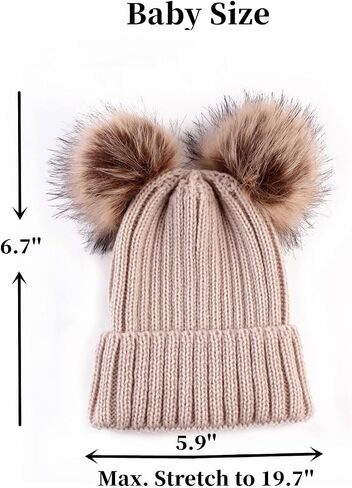 DaMohony Baby Winter Warm Hat, Baby Newborn Knit Hat Infant Toddler Kid Crochet Hat Beanie Cap Grey in Saudi Arabia