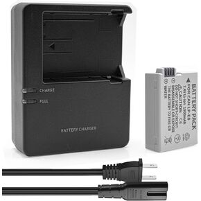 LP-E8 1900mAh Battery Pack and LC-E8 LC-E8E Battery Charger Compatible with EOS 550D, EOS 600D, EOS 650D, EOS 700D, Rebel T2i T3i T4i T5i, EOS Kiss X4 X5 X6 Camera