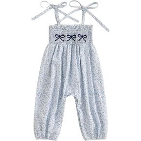 Summer One Piece Outfit Baby Girl Romper Jumpsuit Overall Sleeveless Halter Floral Bodysuit Clothes