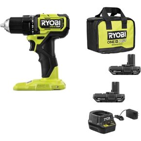 RYOBI ONE+ HP 18V Brushless Cordless Compact 1/2 in. Drill/Driver Kit with (2) 1.5 Ah Batteries, Charger and Bag