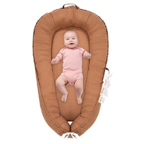 Baby Lounger for Newborn, 100% Cotton Soft Breathable Baby Lounger Newborn Essentials for 0-24 Months, Portable Infant Lounger Baby Nest Cover for Girls & Boys, Co Sleeper for Baby in Bed, Light Grey