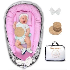Baby Lounger - Baby Lounger for Newborn, Breathable & Soft Baby Nest Cover for Baby 0-24 Months, Babies Essentials Gifts, Portable Infant Lounger Baby Floor Seat for Home and Travel