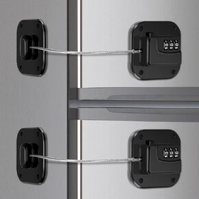 Refrigerator Lock, Combination Lock for Refrigerator Cabinets, Drawers, Heavy Duty Fridge Lock, Safety Lock, Easy Install No Keys Needed (2 Pack)
