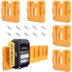 5Pack Battery Holder Compatible with DeWalt 20-Volt 60-Volt Max Battery Dock Holder, Fit for DCB200 DCB201 DCB203 DCB204 DCB206 DCB606 DCB609