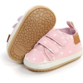 Baby Boys Girls Shoes Non-Slip Rubber Sole High-Top PU Leather Sneakers Infant First Walking Shoes Toddler Crib Shoes Newborn Loafers Flats
