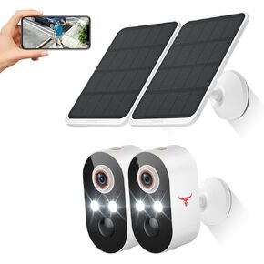 1080p Wireless Security Camera with Solar Panel, AI Human Detection, 2-way Talk, Night Vision, Cloud Storage, Rechargeable Battery Included, Battery Camera for Home Security 2.4G WiFi (1 pack)