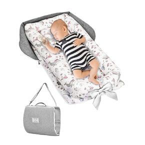 Baby Lounger, Portable Light Folding Baby Lounger 0-24 Months for Travel, Soft and Comfortable Baby Lounger for Newborn, Infant Nest Sleeper Used Indoors and Outdoor(Whale)