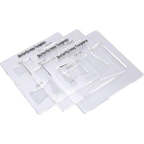 Tissting 3Pcs Butterfly Inlay Template Kit Butterfly Bowtie Decorative Inlay Templates Router Hardened Acrylic Router Templates for Wooden Furniture Repair and Reinforcement