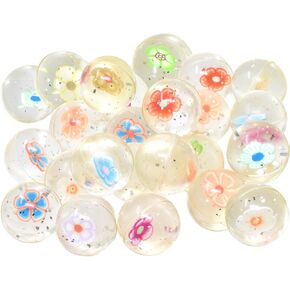 25 Bouncy Balls for Kids Party Favors | Flowers Bouncy Ball 27mm | Superball Small Rubber Balls for Kids