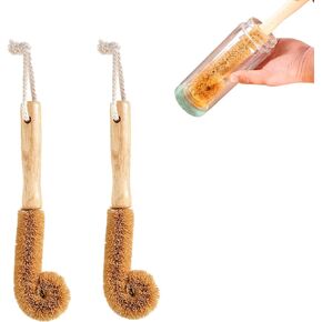 2 PCS Bottle Brush Cleaner Sturdy Narrow Bottle Brush Wooden Long Handle Bottle Cleaning Brush for Narrow Neck Beer Bottle Cup Winebottle Kitchen Home
