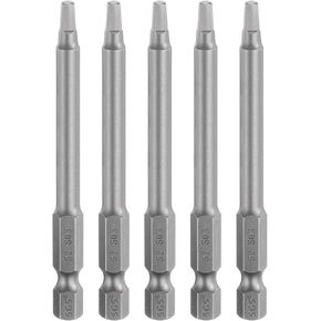 HARFINGTON 5pcs Square Screwdriver Bit SQ3 1/4" Hex Shank 75mm/3" Length Magnetic 4 Point Hex Bits S2 Steel Industrial Grade Electric Screw Driver Bit 6mm Rod