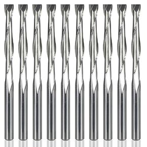 1/8" CNC Router Bits Ball Nose Carbide End Mill CNC Spiral Bits Upcut Cutter 3.175mm CNC End Mill for Alloy Steels/Hardened Steels 10pcs,Flute Length 12MM