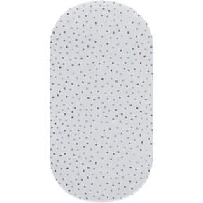 Waterproof Bassinet Mattress Sheets, Universal Fit for Baby Bassinets Oval Rectangle Pad/Mattress, 100% Cotton (with Gray Stars)