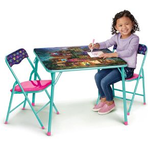 Disney's Encanto Kids Folding Table & Chairs Set for Kid and Toddler 36 Months Up To 7 years, Includes: 1 Table (36"L x 24"W x 20"H), 2 Chairs (13"L x 13.5"W x 21"H) Weight Limit: 70 lb