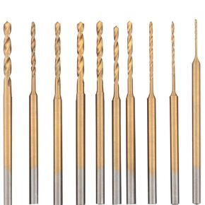 10PCS High Speed Steel Miniature Engraving Drill Bits Variable Diameter Twist Reaming Drill Bits 10 Sizes 0.6 to 2.2MM for Jewellery Amber Beeswax Resin Circuit Board Leather Wood Drilling