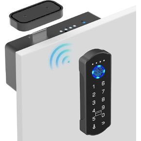 Baby Proofing Smart Cabinet Locks, Anweller Child Proof Fingerprint Drawer Locks, Hidden Adhesive Magnetic Code Keypad RFID Bluetooth Keyless Lock for Adults File Kitchen Cupboard Closet Liquor