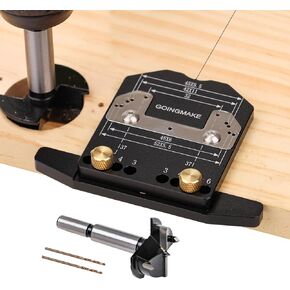 2 in 1 Simple Concealed Hinge Jig with Smart Depth Stop 35mm Drill Bit and Cabinet Hinge Plate Template Drill Jig for Fast Cabinet Hinge and Hinge Plate Mounting,Cabinet Hardware Jig