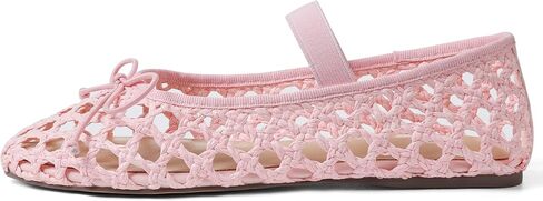 AMINUGAL Raffia Ballet Flats Shoes for Women Dressy Comfortable Woven Straw Women's Flats with Elastic Strap Mesh Flats Bows Raffia Mary Jane Flats Women Ballerina Flats for Women in Saudi Arabia