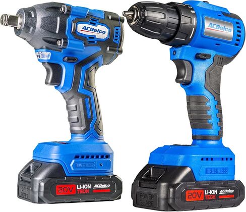 ACDelco ARI20132-K1 20V Cordless Drill, Impact Driver,Impact drill, 2 Tool Power Tool Combo Kit, Brushless Power Tool Set with 2 Batteries and Charger Included in Saudi Arabia