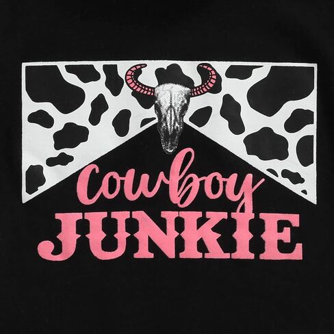 2Pcs Toddler Baby Girl Clothes Letter Print Short Sleeve T-Shirt Top Bell-Bottom Pants Western Cowgirl Outfit Set in Kuwait