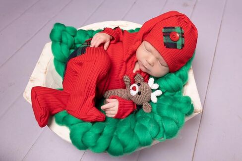 Baby Boys Girls Footies Oneisex Justborn Newborn Rebbed Romper Button Button Hat 2pcs مجموعة ملابس الأطفال in Kuwait