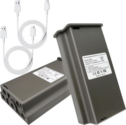 2 حزمة EM6 6000MAH LIPO LITHIUM LITHIUM TRAIL و GAME CAMERA CAMERA PACK متوافقة مع توسكام تكشف الكاميرا الصيد X Gen 3.0 ، PRO 3.0 ، X Pro ، X Gen 2.0 ، XB ، SK (تضمين كابل Type-C) in Kuwait