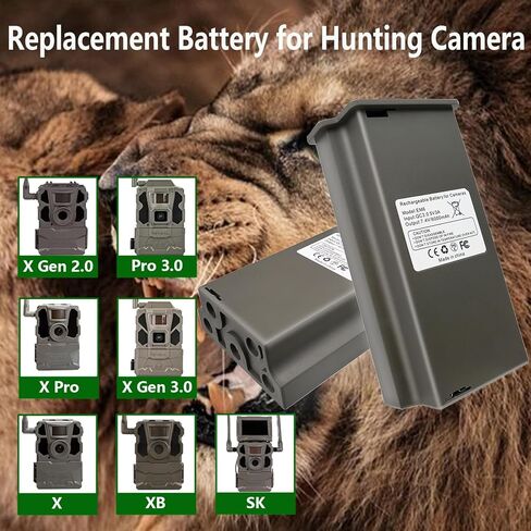 2 حزمة EM6 6000MAH LIPO LITHIUM LITHIUM TRAIL و GAME CAMERA CAMERA PACK متوافقة مع توسكام تكشف الكاميرا الصيد X Gen 3.0 ، PRO 3.0 ، X Pro ، X Gen 2.0 ، XB ، SK (تضمين كابل Type-C) in Kuwait