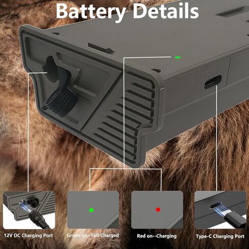 2 حزمة EM6 6000MAH LIPO LITHIUM LITHIUM TRAIL و GAME CAMERA CAMERA PACK متوافقة مع توسكام تكشف الكاميرا الصيد X Gen 3.0 ، PRO 3.0 ، X Pro ، X Gen 2.0 ، XB ، SK (تضمين كابل Type-C) in Kuwait