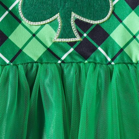 Fairy Baby Infant Toddler Girls St. Patrick's Day Outfit Green Shamrock Mesh Dress Lucky Clover Top Tutu Skirt Set 12M-5T in Saudi Arabia