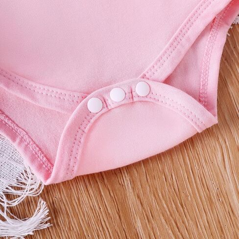 Newborn Baby Girl Valentines Outfit Long Sleeve Romper Easter Bodysuit Suspender Skirt Cute St Patricks Day Outfit in Kuwait