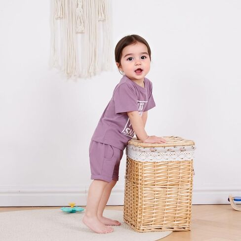 Toddler Baby Girl Summer Clothes Outfit Funny Letter T Shirt Top Short Set | Infant Baby Girl Summer Outfit Short Sleeve Funny Letter Print T Shirt Short Set Toddler Girl Clothes 6 12 18 months 2T 3T in Saudi Arabia