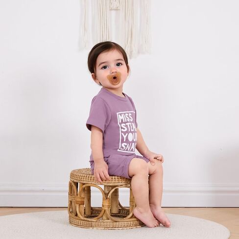 Toddler Baby Girl Summer Clothes Outfit Funny Letter T Shirt Top Short Set | Infant Baby Girl Summer Outfit Short Sleeve Funny Letter Print T Shirt Short Set Toddler Girl Clothes 6 12 18 months 2T 3T in Saudi Arabia