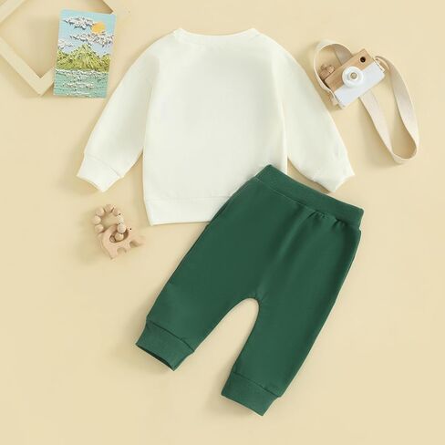 Toddler Baby Boy Girl St. Patricks Day Outfit Embroider Print Shirt Sweatshirt Pants Set St. Patricks Irish Clothes in Kuwait