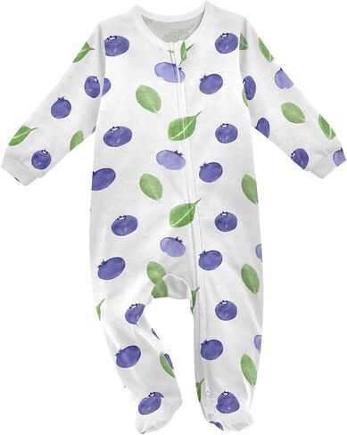 Dussdil Baby One-Piece Footies Newborn Rompers Pajamas Cotton Footed Pjs for Sleep Play Boys Girls in Kuwait