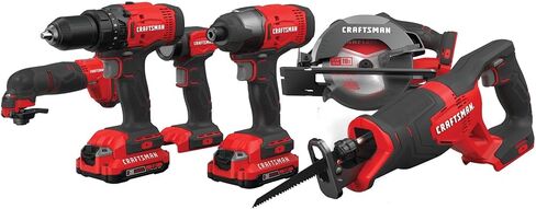Craftsman V20 Cordless 6 Tool Tool Tool Kit مع بطاريتين وشاحن (CMCK600D2) in Kuwait