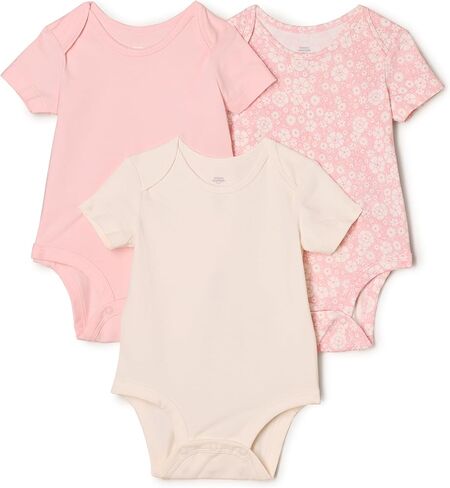 Amazon Essentials X Sofia Grainge Usisex Babies Crewneck Bodysuit ، حزمة 3 in Kuwait