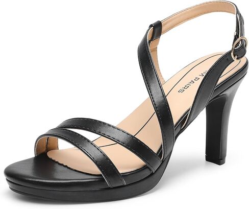 DREAM PAIRS Women's Strappy High Heels Dress Shoes | Platform Heeled Sandals Open Toe Comfortable Shoes with Adjustable Ankle Strap in Saudi Arabia