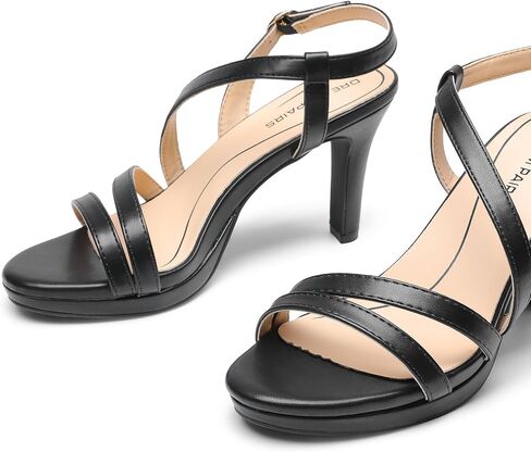 DREAM PAIRS Women's Strappy High Heels Dress Shoes | Platform Heeled Sandals Open Toe Comfortable Shoes with Adjustable Ankle Strap in Saudi Arabia