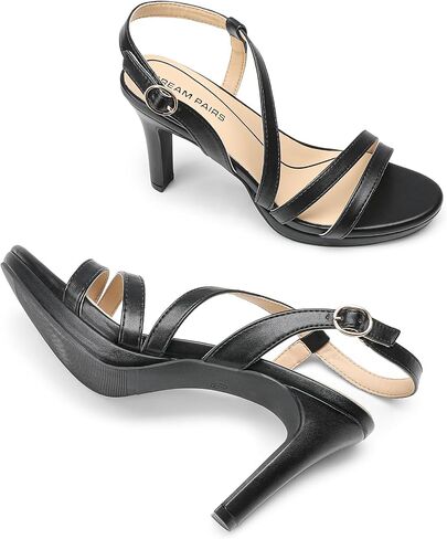 DREAM PAIRS Women's Strappy High Heels Dress Shoes | Platform Heeled Sandals Open Toe Comfortable Shoes with Adjustable Ankle Strap in Saudi Arabia