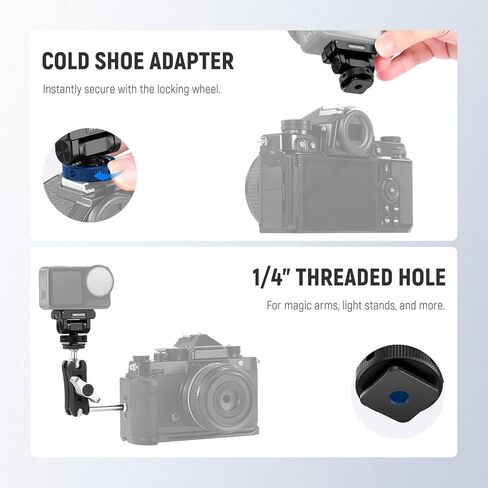 محول Mount Neewer للعمل 5 PRO ، الإصدار المغناطيسي السريع Quick relect 160 ° Tilt Action Adapter مع حذاء بارد ، 1/4 "متوافق مع DJI Osmo Action 5 Pro Action 4 Action 3 ، AC012 in Saudi Arabia
