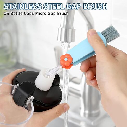 Molain 3 in 1 Cup Lid Cleaning Brush, 3 Pack Crevice Cleaning Brush for Bottle Gap Tight Spaces Cup, Multifunctional Bottle Cleaning Tools Portable Cup Lid Cleaner Kitchen Cleaning Tools with Brush in Saudi Arabia