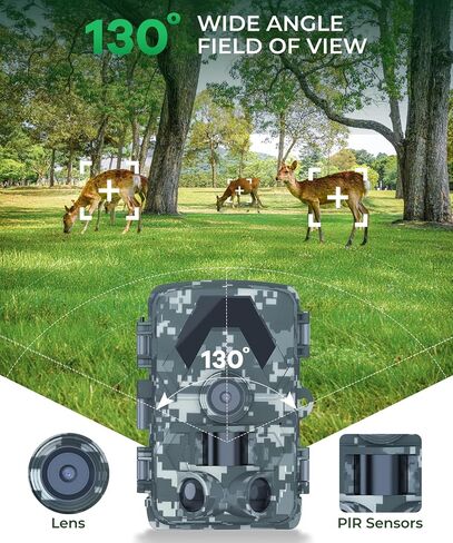 Trail Camera 5K 60MP Game Camera with 130°Wide Angle, 0.05s Motion Activated, IP66 Waterproof Night Vision with No Glow Infrared for Wildlife Camera in Saudi Arabia