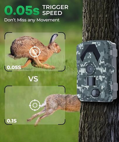 Trail Camera 5K 60MP Game Camera with 130°Wide Angle, 0.05s Motion Activated, IP66 Waterproof Night Vision with No Glow Infrared for Wildlife Camera in Saudi Arabia