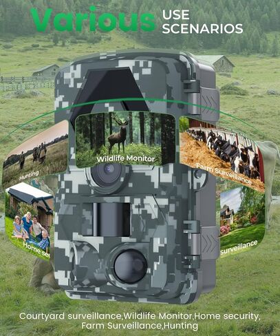 Trail Camera 5K 60MP Game Camera with 130°Wide Angle, 0.05s Motion Activated, IP66 Waterproof Night Vision with No Glow Infrared for Wildlife Camera in Saudi Arabia
