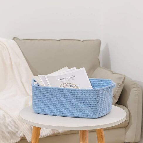 CubesLand Cute and Durable Small Cotton Rope Basket for Organizing, Woven Closet Storage Bin,Shelves Closet Storage Basket, Bathroom Storage Organizer Bin, Nursery Toy Basket Bin, White Basket in Saudi Arabia
