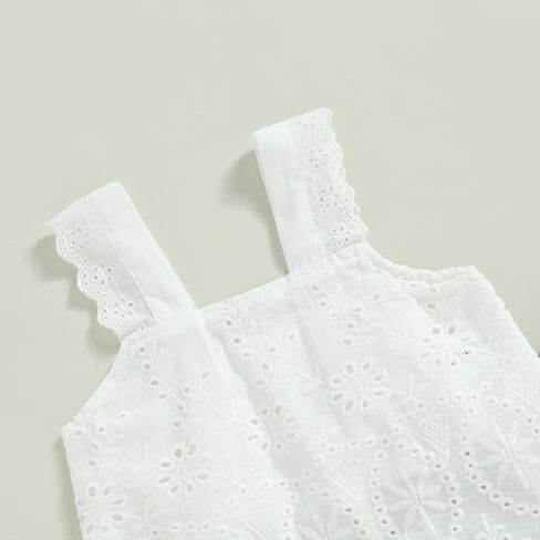 VISGOGO Toddler Baby Girls Summer Outfit Sleeveless Lace Embroidery Clothes Toddler Kids Tank Tops Bell-bottom Pants Set in Saudi Arabia